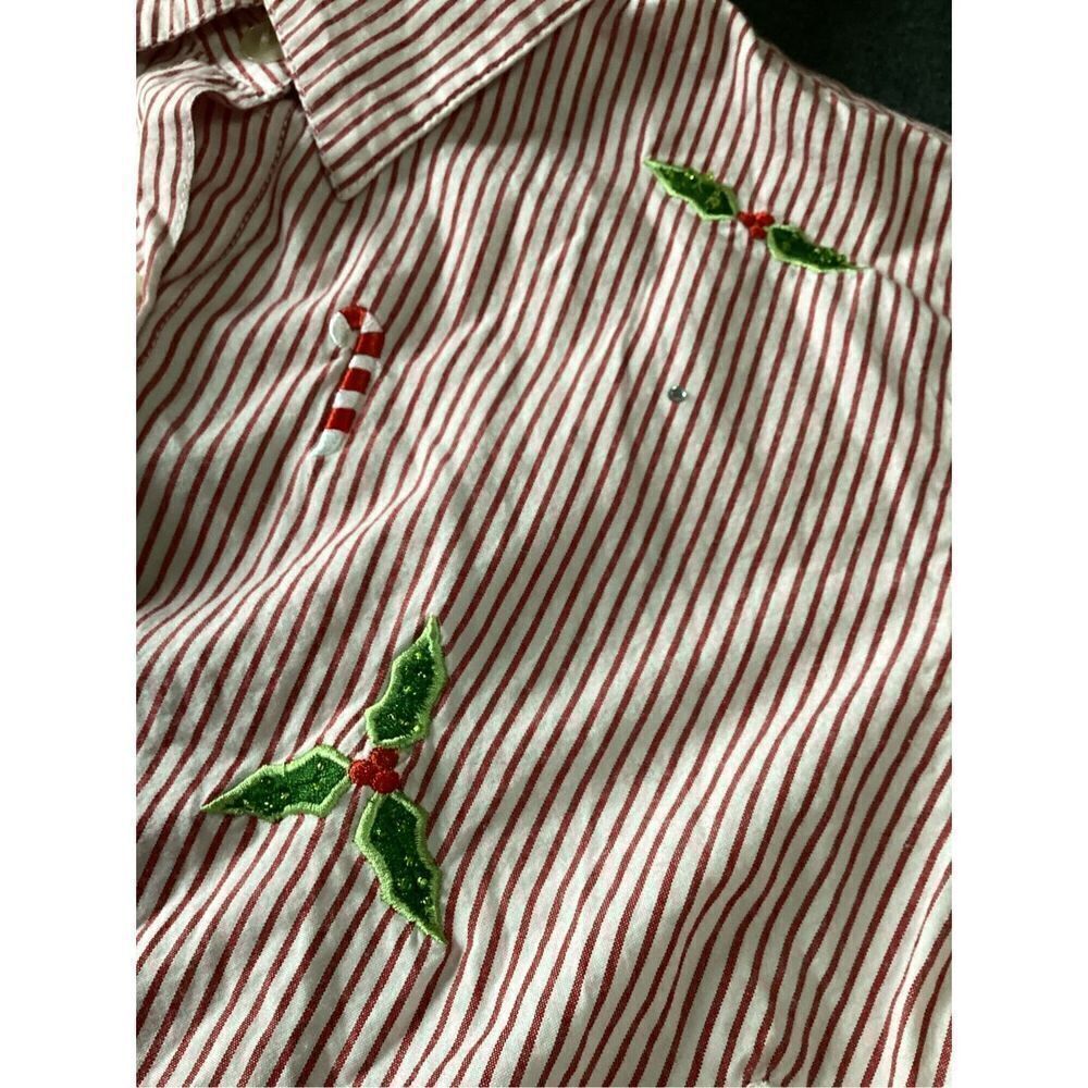 Quacker Factory Christmas Button Down XS - Picture 6 of 7